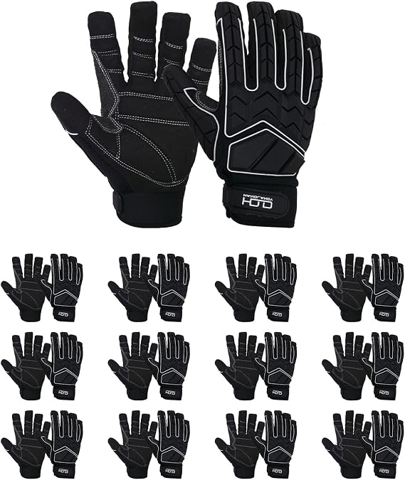 HANDLANDY Anti Vibration Gloves, SBR Padding, TPR Protector, Mechanic Work Gloves