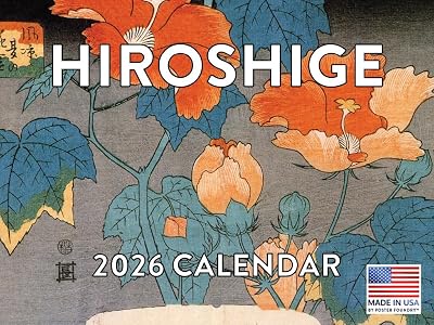 Hiroshige Calendar 2026 Japanese Art Woodblock Print Wood Block Monthly Wall Calender 12 Month | American Made In The USA