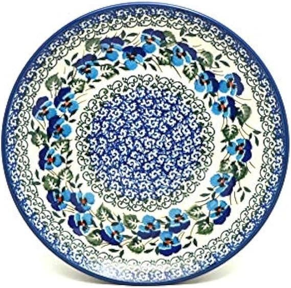 Polish Pottery Plate - Salad/Dessert (7 3/4") - Winter Viola