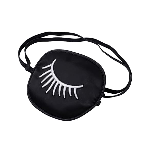 1PCS Black Silk Wadding Eye Piece Shading Adjustable One Eye Patch Strabismus Corrected Amblyopia Sponge Eye Paste Visual Recovery Cover Pads Blinders for Adults