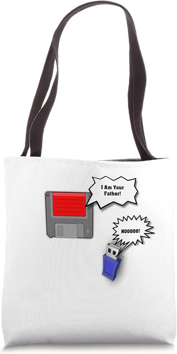 Diskette USB Stick Funny Computer Nerd Design Tote Bag