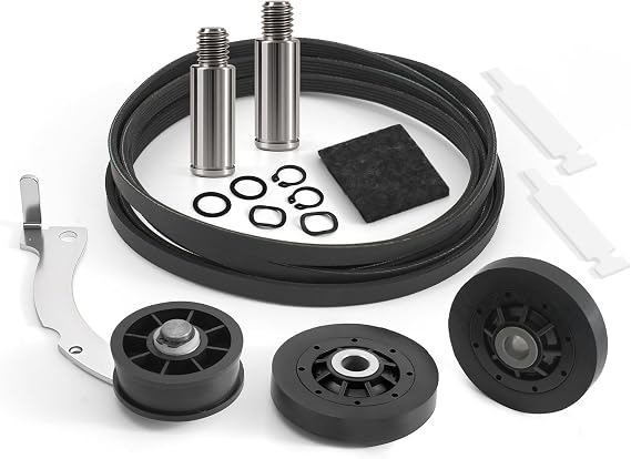 Dryer Rebuild Kit Compitable with Speed Queen ATGE9ASP115TW01, Include RB170002 Dryer Roller Kit & D516792 Dryer ldler Pulley & D511255P Dryer Cylinder Belt & RB170003 Dryer Drum Glide Kit