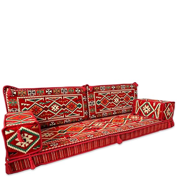 mysticalanatolia Oriental Arabic Majlis Floor Seating Sofa Cushion 75x27x4 inch for Home Lounge Decor Bohemian Indoor Outdoor Living Room Furniture Set