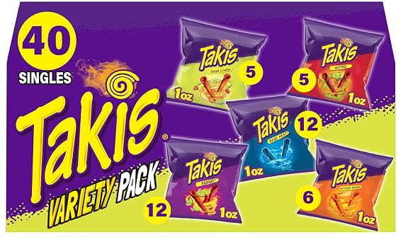 Takis Assorted Rolled Tortilla Chips, 40 pc / 1 oz Variety Pack