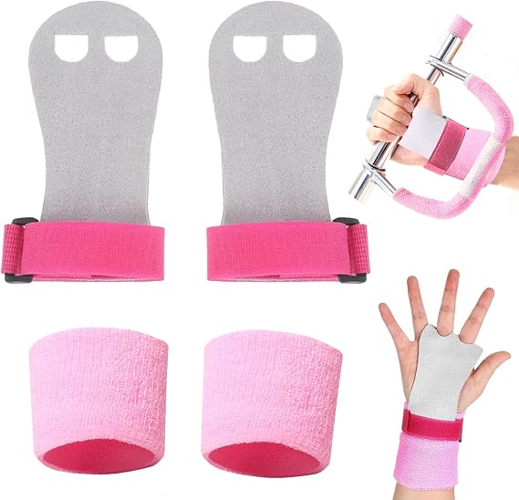 2 Pairs Gymnastics Grips Wristbands Sets, Gymnastics Gloves for Bars Kids
