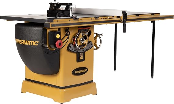 Powermatic 10-Inch Table Saw, Extension Table, 50-Inch Rip, 5 HP, 230V 1Ph (PM2000B)