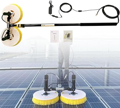 Electric Solar Photovoltaic Panel Cleaning(Double Head), Solar Panel Cleaning Brush(Extendable), Strong Cleaning Power, Outdoor Washing Device Tool Freebattery-5.5M