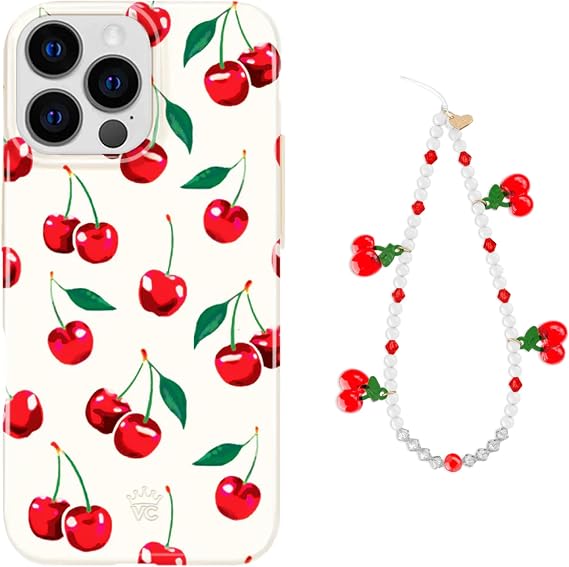 VELVET CAVIAR Phone Charm + iPhone 12 Pro Max Case (Bundle - Mon Cheri Cherry)