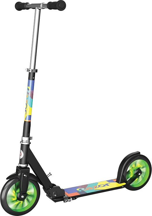 Razor A5 Lux Kick Scooter for Kids Ages 8+ 8" Urethane Wheels, Aluminum Frame, Anodized Finish Featuring Bold Colors and Graphics, for Riders up to 220 lbs
