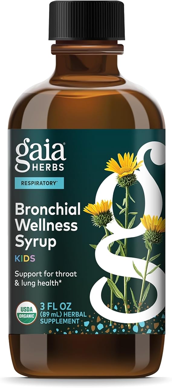 Gaia Herbs Bronchial Wellness Syrup Kids, 3 Fl Oz, 18 Servings