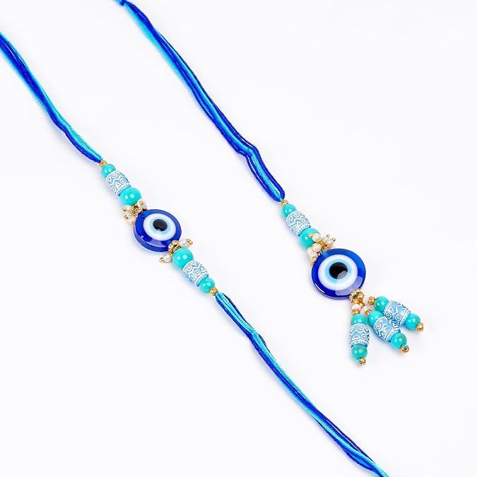 Evil Eye Bhiya Bhabhi Rakhi Set, Chuda Rakhi for Bhabhi, Tradistional Rakhi Set for Indian Festivals