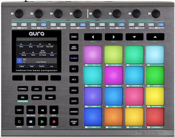 Nektar Aura - Beat Composer and DAW Controller, Metallic Grey, 16 Pads