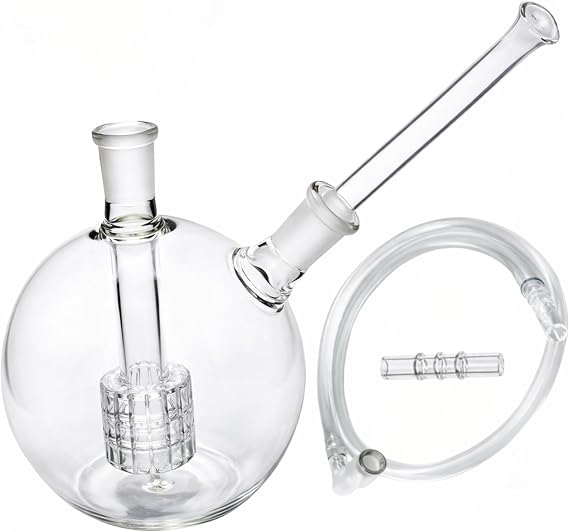 Glass Globe Bubbler Complete Mega Globe Kit - Female 14mm Joint - Water Piece for Dynavap M & More Vaporisers Large Globe Complete Kit)
