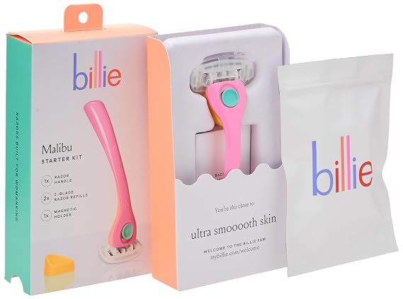 Billie Womens Razor Kit - 1 Razor + 4 Blade Refills + Magnetic Holder