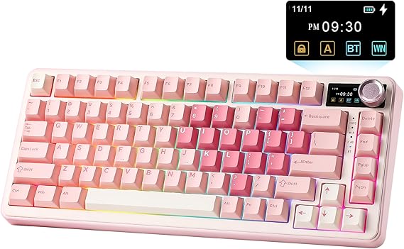 YUNZII B75 PRO MAX 75% Mechanical Keyboard (Pink, Candy Switch)