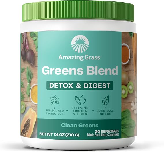 Amazing Grass Greens Blend Detox and Digest Clean Greens, 30 Servings