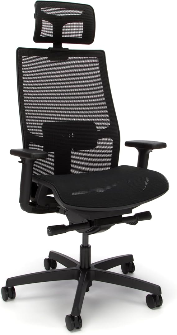 HON Ignition 2.0 Ergonomic Office Chair, Headrest, Office Desk, Black