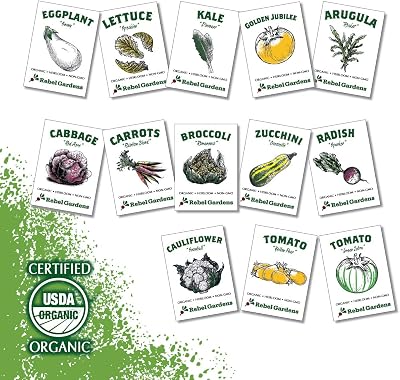 Heirloom Vegetable Seeds for Planting: 13 Varieties of Organic Non-GMO Open Pollinated Garden Seed - Weird and Rare Varieties Perfect for Kids and School Gardens