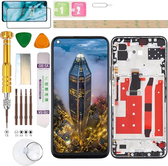 LCD Display Assembly for Huawei P40 Lite (5G Version) CDY-NX9A Screen Replacement kit (Black)