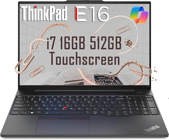 Lenovo ThinkPad E16 Laptop, 16" Touchscreen, Intel i7-1355U, 16GB/512GB