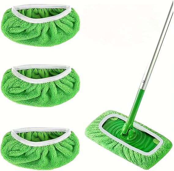 Reusable Mop Refill Pads for Swiffer Sweeper Refills, 3 Pack Washable Microfiber Wipes Cleaning Mop Head Replacements for Wet or Dry Floor Cleaning, Essential Household Cleaning Supplies