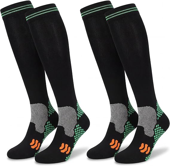 Compression Socks (2/3 Pair) for Men and Women 20-30 mmHg Regular and Plus Size Compression Scoks:Size S-7XL