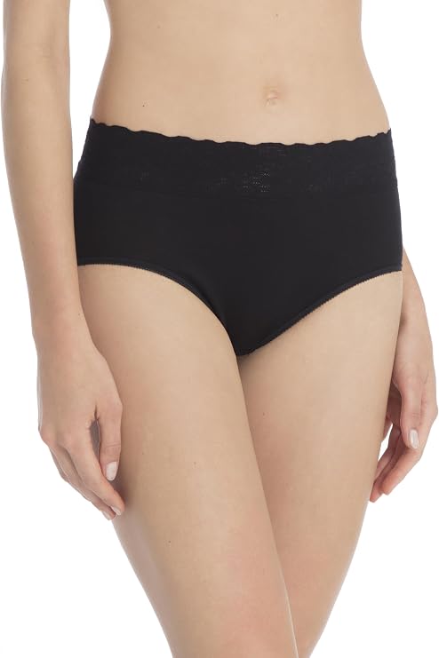 Calida Women's Cotton Midi Briefs, High Waist Underwear | Iconics Line | 100% Soft Cotton