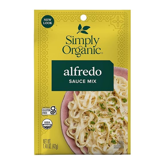 Simply Organic Alfredo Sauce Mix, Certified Organic, Kosher, Mixes Italian | 1.48 Ounce (Pack of 12)