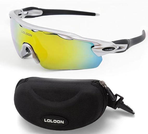 Cycling Sunglasses for Men Women Youth, Wrap Around Sports Sunglasses for Running Climbing Bike Baseball Softball Golf