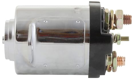 New Chrome Starter Solenoid Compatible with Harley Davidson 1980-1986 Big Twin 5 Speed Applications Various HD Motorcycles 1971-1988 Replaces 31489-79 31489-79A 31489-79B 31511-90T 31526-81B 15-454