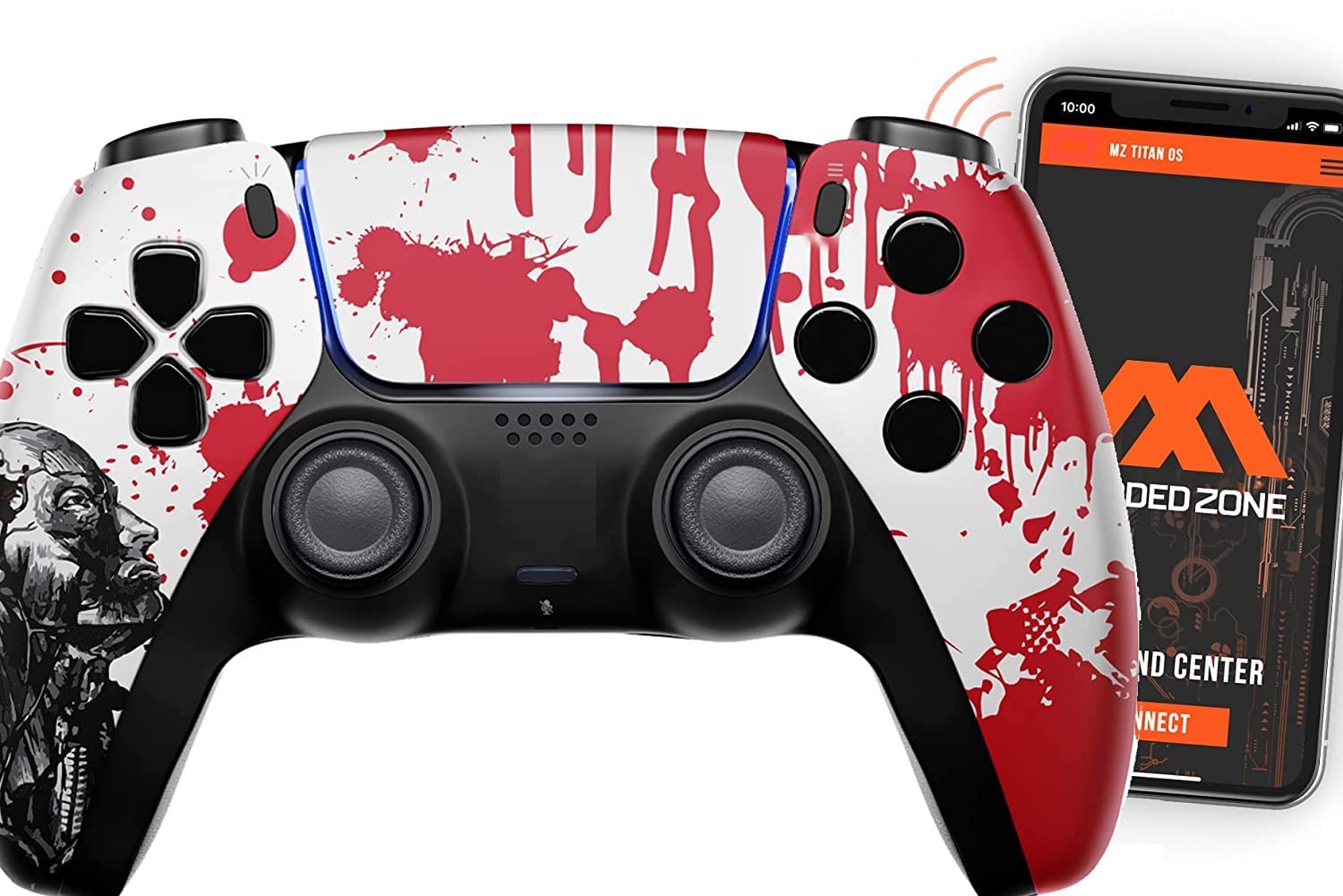 MODDEDZONE SMART Controller with FPS pack Rapid Fire & more Compatible with PS5 Custom Modded Controller for shooter games & more… Zombie