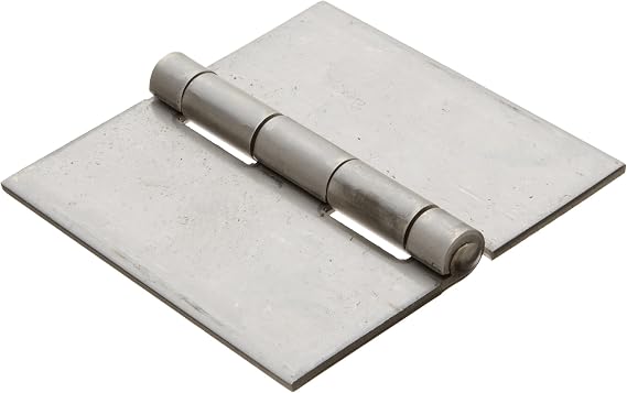 Stainless Steel 304 Surface Mount Butt Hinge Without Hole, 2B Mill Finish, 0.120" Leaf Thickness, 4" Open Width, 1/4" Pin Diameter, 4" Long, Non-Removable Pin (Pack 1)