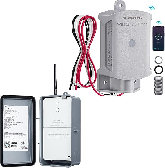 SURAIELEC 40 AMP WiFi Pool Timer and 15 AMP WiFi Smart Timer Switch