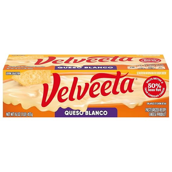 Velveeta Queso Blanco Pasteurized Recipe Cheese Product, 16 oz Block