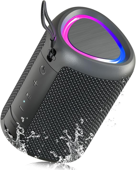 UOHHBOE Portable Bluetooth Speaker 20W, IPX7 Waterproof with Stereo Sound