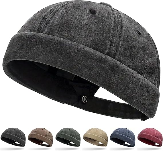 Initlove Docker Hat for Men Vintage Brimless Sailor Hat Beanie Cap