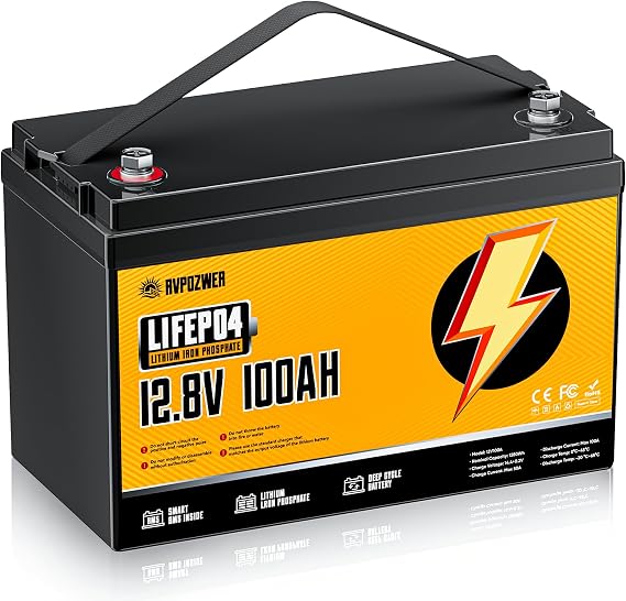 12V 100Ah LiFePO4 Lithium Battery Group 31 with Built-in 100A BMS