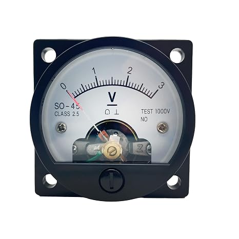 Analog Dial Panel Meter Voltmeter Gauge SO-45 DC 0-3V Round Current Measuring Ammeter