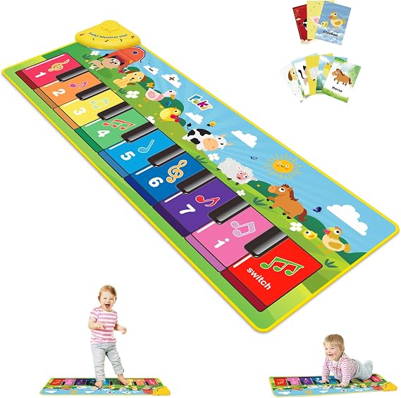 FOKI Floor Piano Mat, Toddler Toys for 1-5 Year Old Baby Boy Girl Gifts