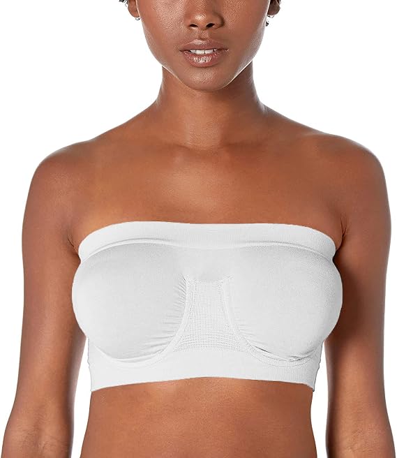 'Attagirl!' Women's Seamless Underwire Strapless Bandeau Bra (Non-Padded, Unlined Tube Top Bralette)