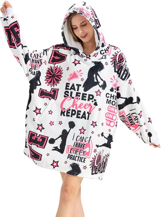 Cheerleader Gifts, Wearable Blanket Hoodie, Oversized Hooded Blankets