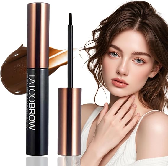 Semi-Permanent Colour Eyebrow Dye,Anti Sm/udge Eye-Brow Gel,Waterproof Long-Lasting Natural Eye Brow Makeup,Waterproof Ta/ttoo Brow Tint,Peel Off Eyebrow Gel Tint,Lasting Eyeb/row Gel#Dark Brown