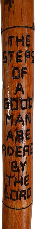 Hardwood Walking Stick, Bible Verse Carving, Christian Staff for Men, Hiking Stick