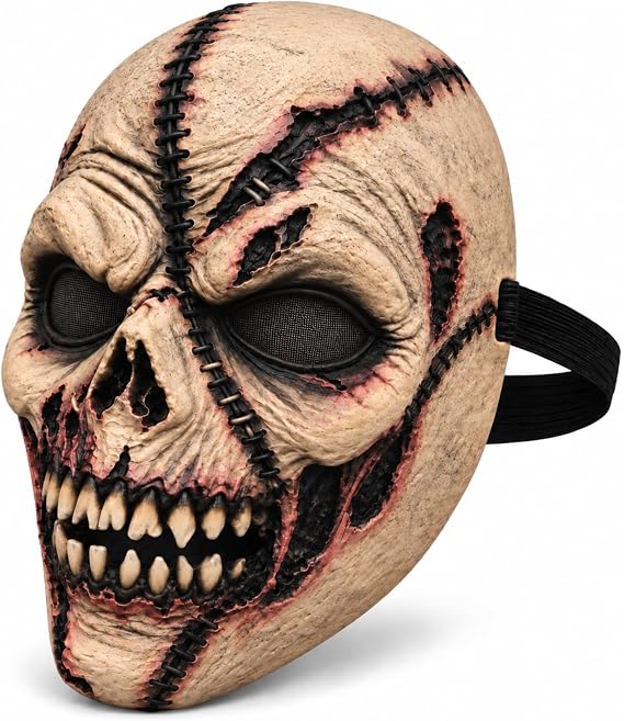 Scary Halloween Mask for Adults, Creepy Smiling Demon Latex Mask