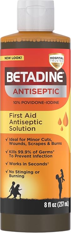 Betadine Antiseptic Povidone Iodine Solution 8 Fl Oz