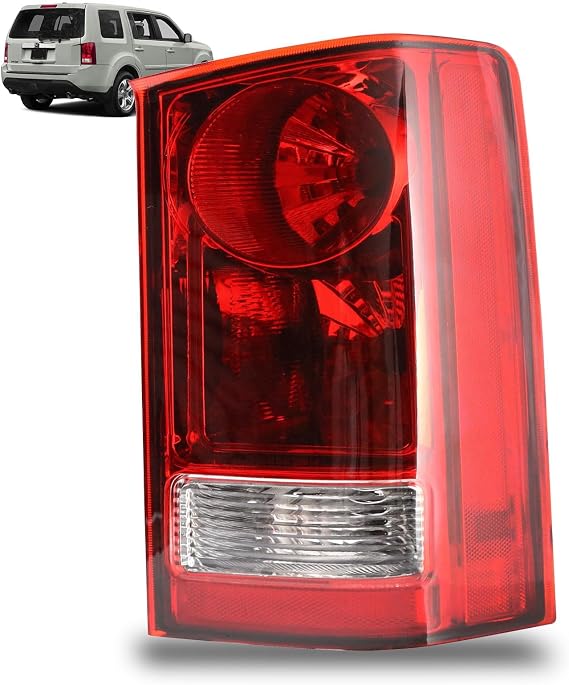 Tail Light Compatible With 2009-2015 Honda Pilot Passenger Side | With Blubs and Wiring Harness,Replace 33550SZAA01,Right side taillight,Rear light