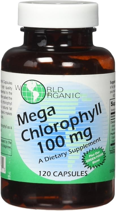 World Organics 100 mg Mega Chlorophyll, 120 Count