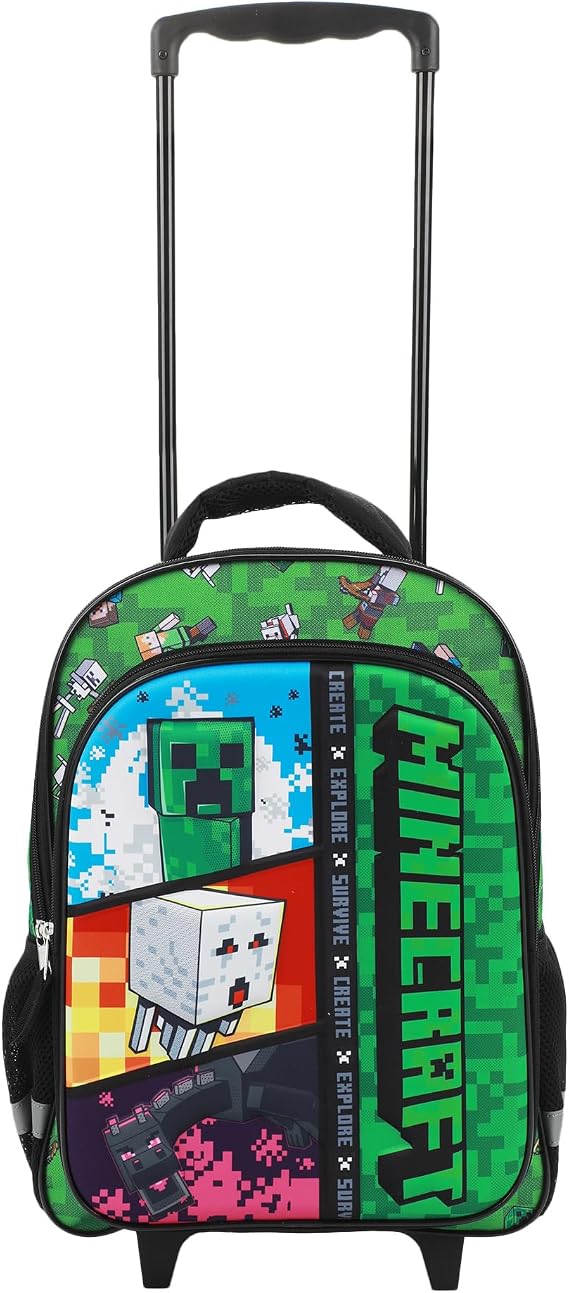 Minecraft Rolling 16 Backpack with Adjustable Handle