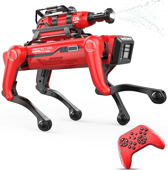 Robot Dog - Interactive STEM Toys with Voice & Remote Control, 30+ Lifelike Actions, Programmable Play, 25m Range, Durable & Safe - Best Gift for Kids 3-10 (Firefighting Edition)