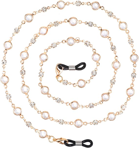 Crystal Beaded Eyeglasses Chain Crystal Glasses ChainEyeglass Beads Chains Eye Glasses Holders for Women Strap